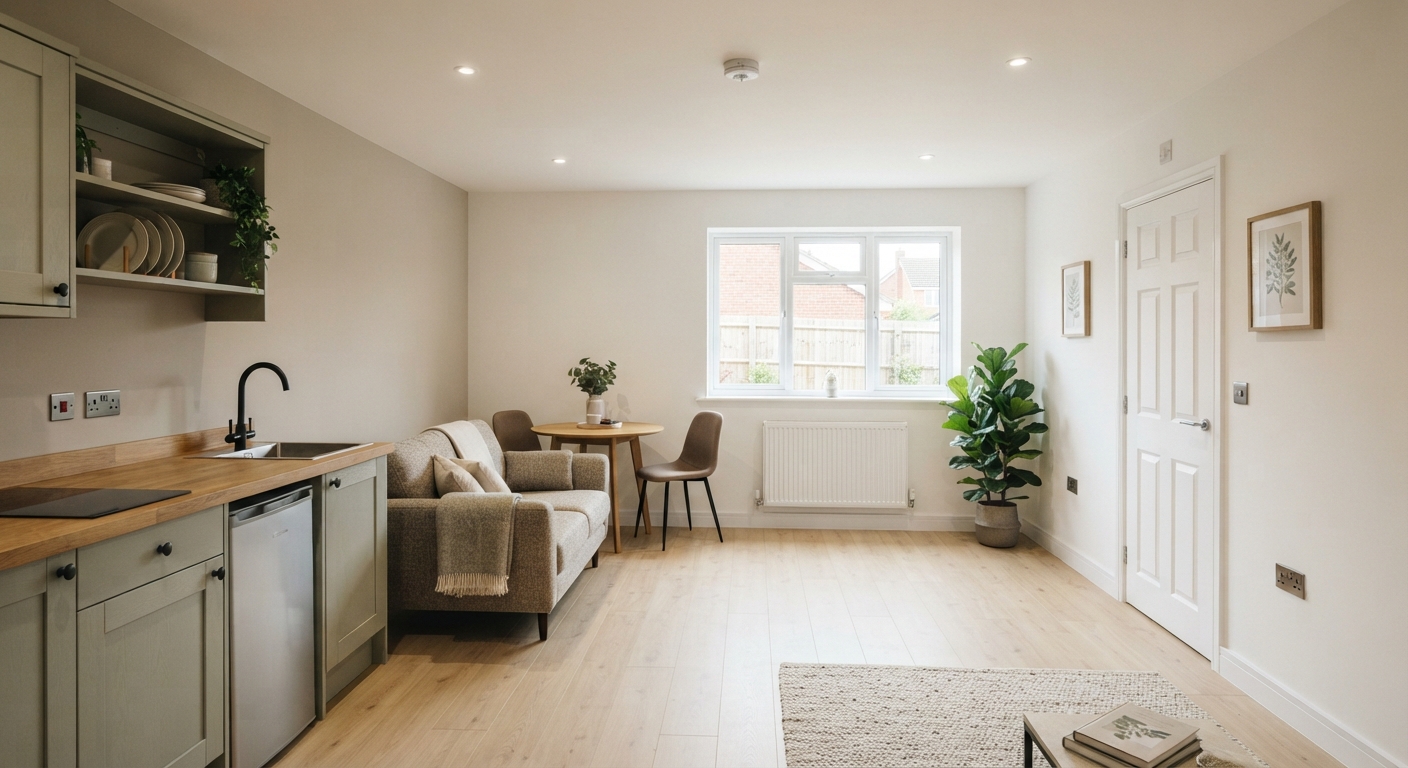 Double garage converted into a self-contained annex